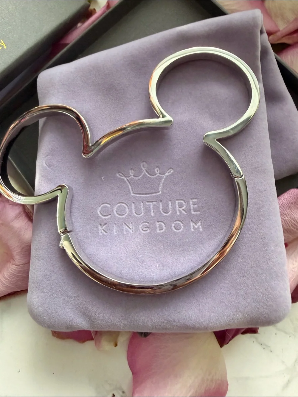 Couture Kingdom Silver Mickey-Shape Bracelet - Silver Bangle